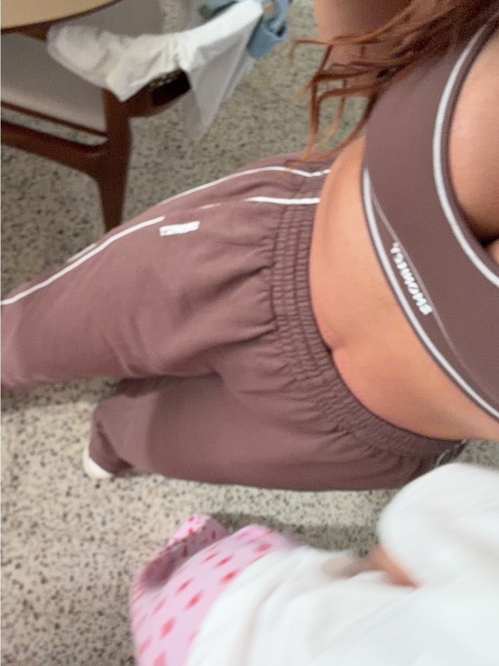 Track Pant Joggers in Brown with Contrast Piping - Picture 2 of 2